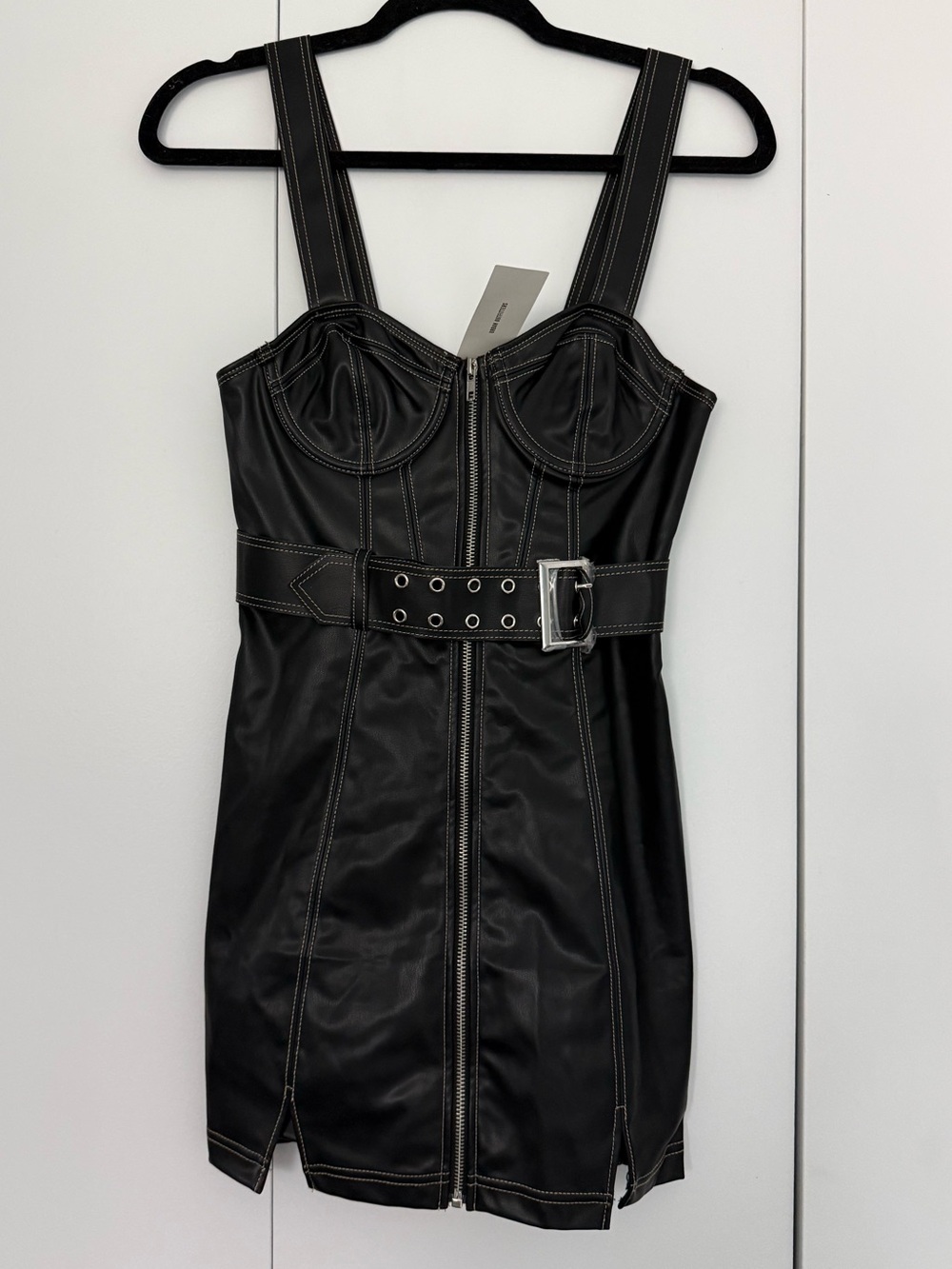 NWT UO Fast Lane Faux Leather Moto Mini Dress